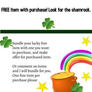 Free item with purchase! Look for the lucky Shamrock!